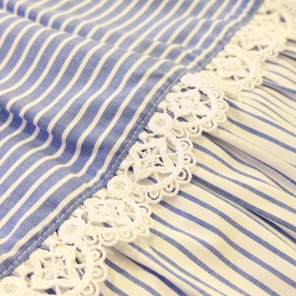 画像6: 【15,000円 →超特価 3,900円＜在庫限り＞クーポン/POINT不可】ストライプ裾異素材切替のタフタ素材スカート (6)