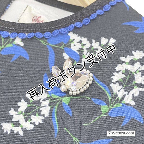 画像3: 【新作 《30%OFF！》SuperBeauty 2025秋冬】ブルー系花柄プリント　ポンチ素材ワンピース (3)