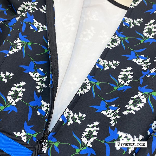 画像9: 【新作 《30%OFF！》SuperBeauty 2025秋冬】ブルー系花柄プリント　ポンチ素材ワンピース (9)