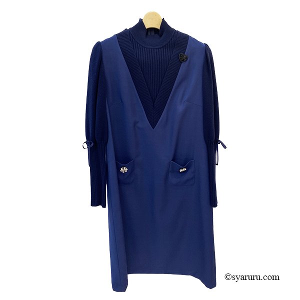 画像2: 【新作 《30%OFF！》SuperBeauty 2025秋冬】レイヤード風切替ワンピース (2)