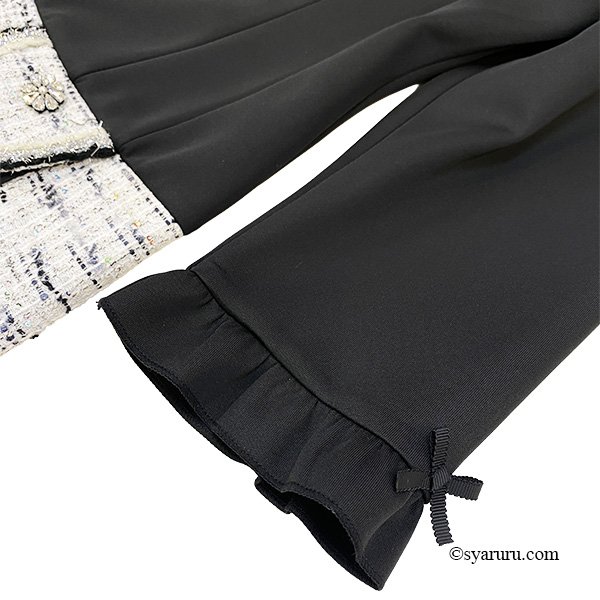 画像6: 【《30%OFF！》SuperBeauty 2025秋冬】ポンチ素材×ツイードウェスト切替ワンピース (6)