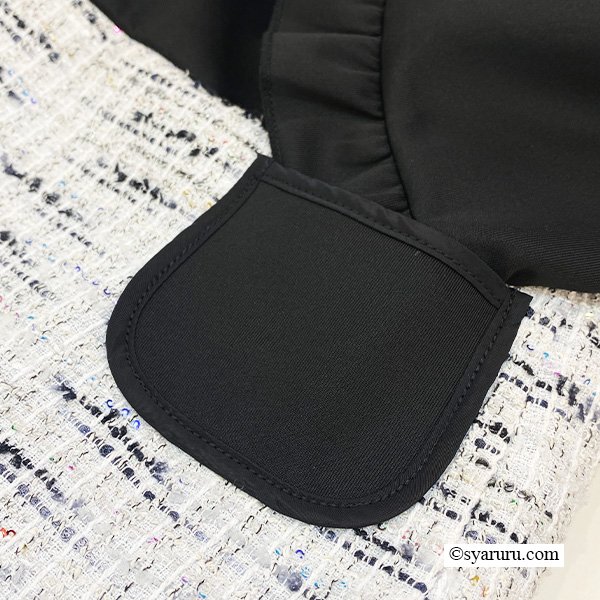 画像9: 【《30%OFF！》SuperBeauty 2025秋冬】ポンチ素材×ツイードウェスト切替ワンピース (9)