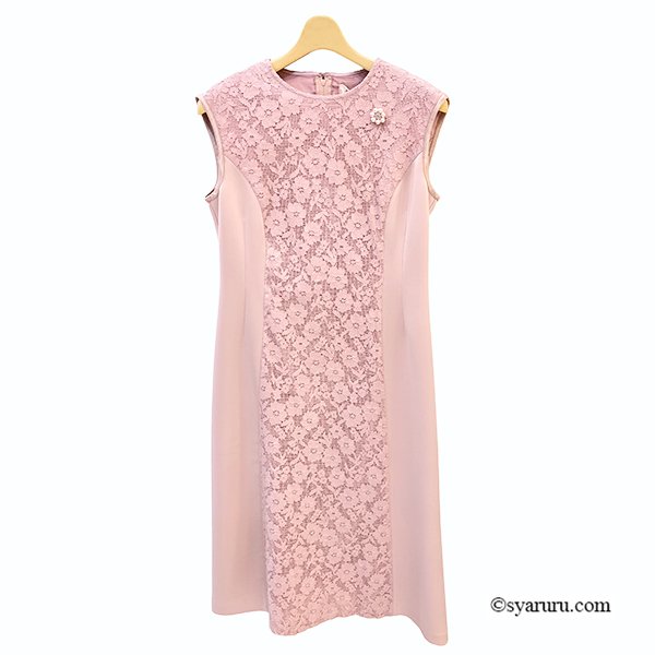 画像5: 【《新作》SuperBeauty 2026春夏】前立て透かしレース切替 ダンボールニット素材フレンチスリーブワンピース (5)