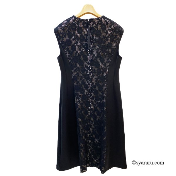 画像4: 【《新作》SuperBeauty 2026春夏】前立て透かしレース切替 ダンボールニット素材フレンチスリーブワンピース (4)