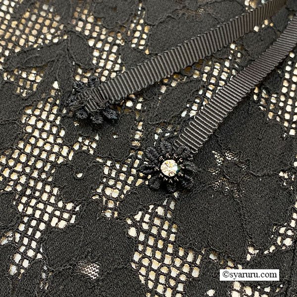 画像9: 【《新作》SuperBeauty 2026春夏】前立て透かしレース切替 ダンボールニット素材フレンチスリーブワンピース (9)