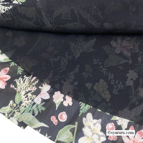 画像7: 【《新作》SuperBeauty クーポン1111(10%OFF)他　利用可】アシンメトリーヘム花柄プリントパワーネット素材チュニック (7)