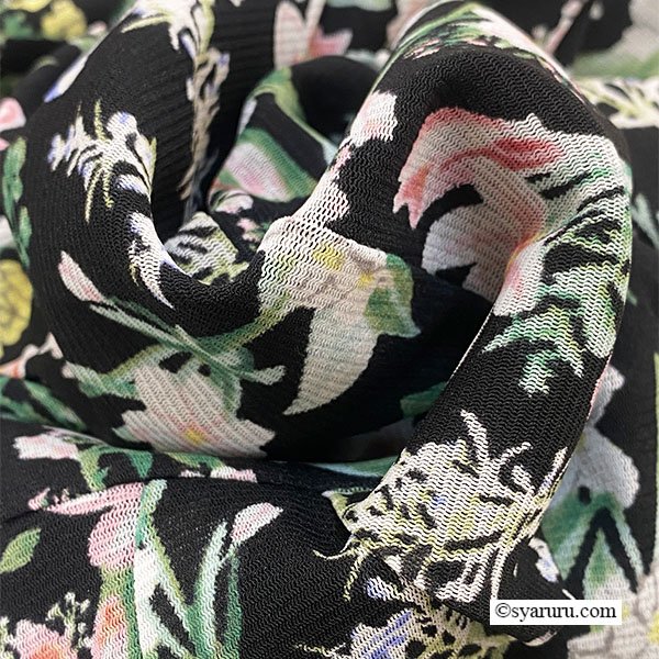 画像8: 【《新作》SuperBeauty クーポン1111(10%OFF)他　利用可】アシンメトリーヘム花柄プリントパワーネット素材チュニック (8)