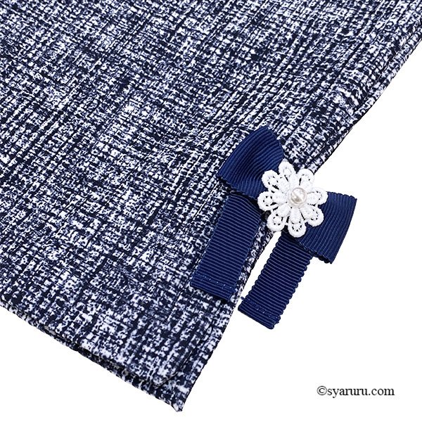 画像4: 【《新作》SuperBeauty クーポン1111(10%OFF)他　利用可】リボンx花モチーフ付サイドスリットチェック柄パンツ (4)