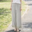 画像4: 【《新作》SuperBeauty クーポン1111(10%OFF)他　利用可】裾レースxジョーゼット素材切替ワイドパンツ (4)