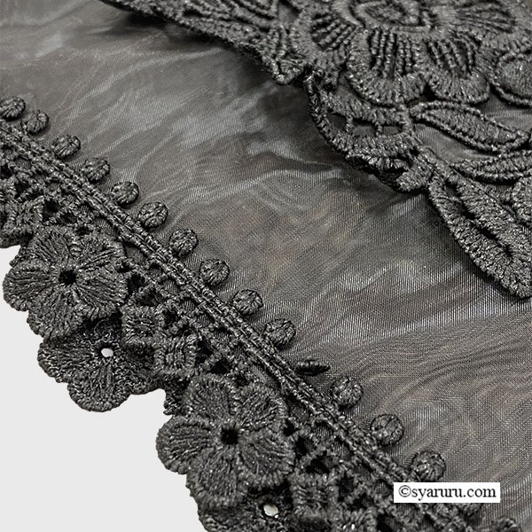 画像6: 【《新作》SuperBeauty クーポン1111(10%OFF)他　利用可】裾レースxジョーゼット素材切替ワイドパンツ (6)