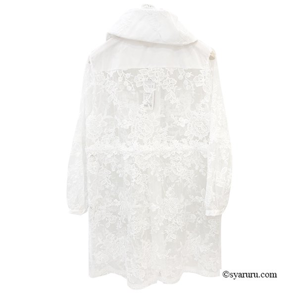 画像4: 【《新作》SuperBeauty クーポン1111(10%OFF)他　利用可】花レースx刺繍透かし素材コート (4)
