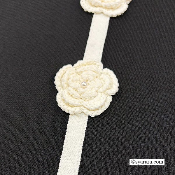 画像9: 【《新作》SuperBeauty 2026春夏】かぎ針花モチーフ付配色ニットワンピース (9)