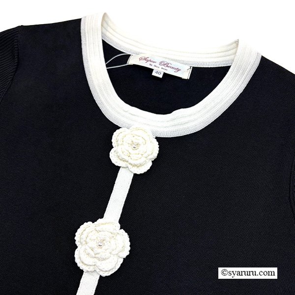 画像7: 【《新作》SuperBeauty 2026春夏】かぎ針花モチーフ付配色ニットワンピース (7)