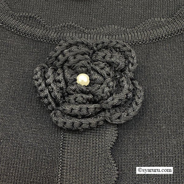 画像8: 【《新作》SuperBeauty クーポン1111(10%OFF)他　利用可】パールビーズ使いニットxドット柄切替ワンピース (8)