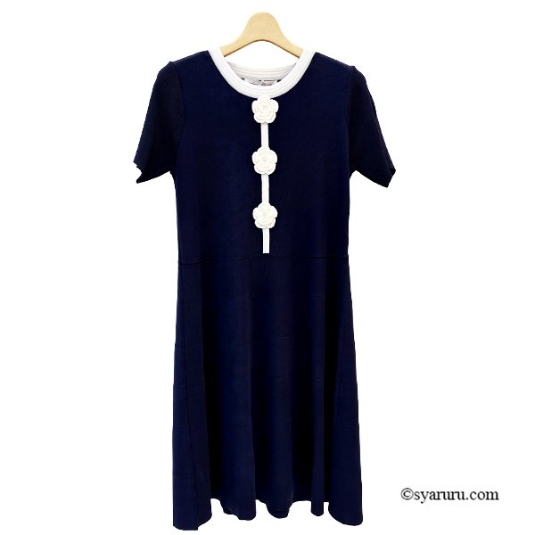 画像5: 【《新作》SuperBeauty 2026春夏】かぎ針花モチーフ付配色ニットワンピース (5)