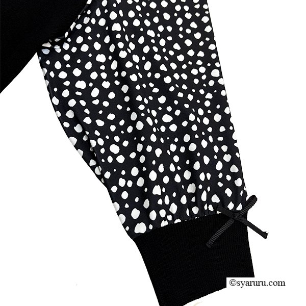 画像6: 【《新作》SuperBeauty クーポン1111(10%OFF)他　利用可】パールビーズ使いニットxドット柄切替ワンピース (6)