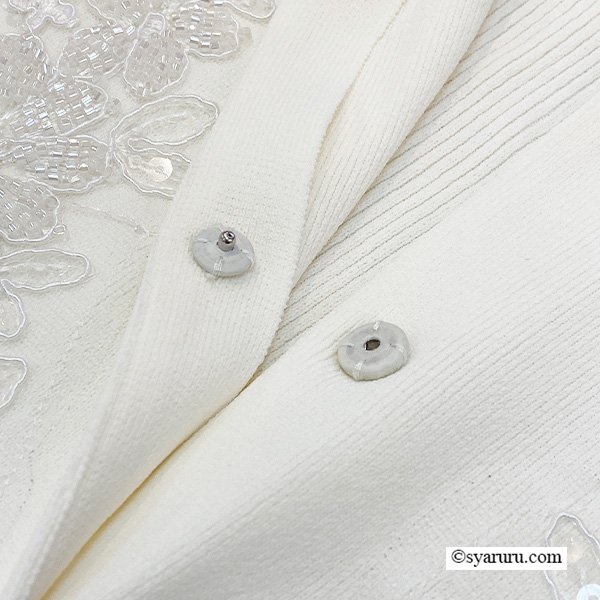 画像10: 【《新作》SuperBeauty クーポン1111(10%OFF)他　利用可】前立てスパンコール使い裾フリルカーディガン (10)