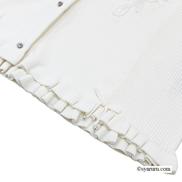 画像8: 【《新作》SuperBeauty クーポン1111(10%OFF)他　利用可】前立てスパンコール使い裾フリルカーディガン (8)