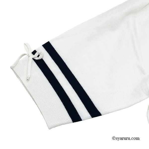 画像8: 【《新作》SuperBeauty クーポン1111(10%OFF)他　利用可】胸元バラ刺繍入りの半袖セーター (8)