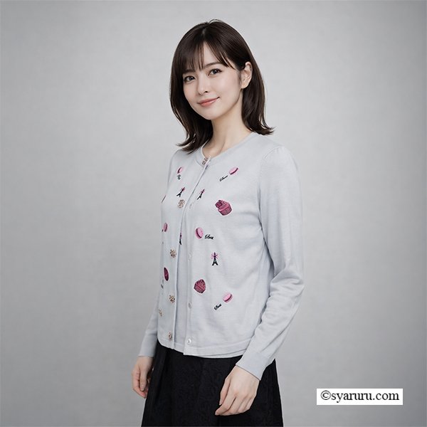 画像3: 【《新作》SuperBeauty クーポン1111(10%OFF)他　利用可】スイーツ刺繍ニットカーディガン (3)