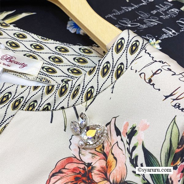 画像5: 【《新作》SuperBeauty クーポン1111(10%OFF)他　利用可】胸元スリット入り多色使い ジャージ素材七分袖ワンピース (5)