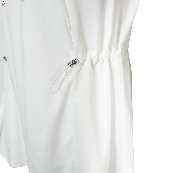 画像4: 【《新作》SuperBeauty クーポン1111(10%OFF)他　利用可】ラビットイラスト ドローストリングギャザーデザインロングTシャツ (4)