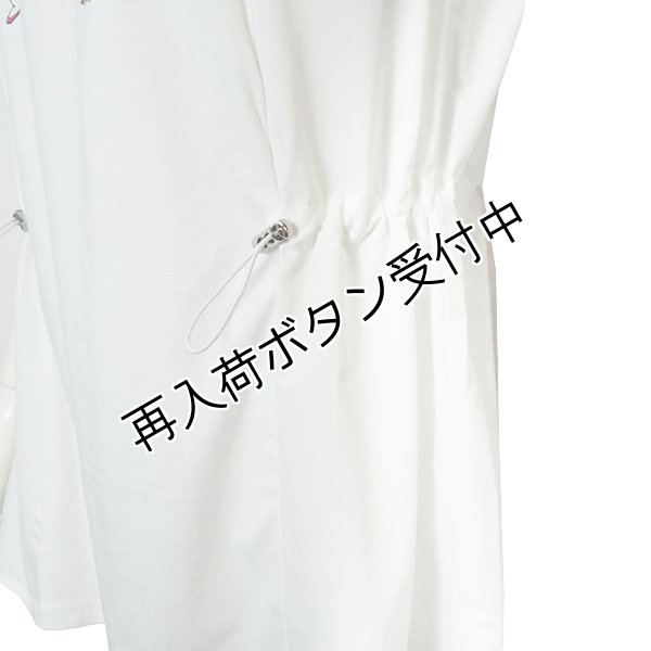 画像4: 【  《新作》SuperBeauty クーポン1111(10%OFF)他　利用可】ラビットイラスト ドローストリングギャザーデザインロングTシャツ (4)
