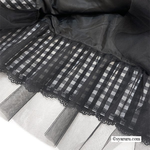 画像6: 【《新作》SuperBeauty クーポン1111(10%OFF)他　利用可】ギンガムチェック裾レースタックデザインスカート (6)