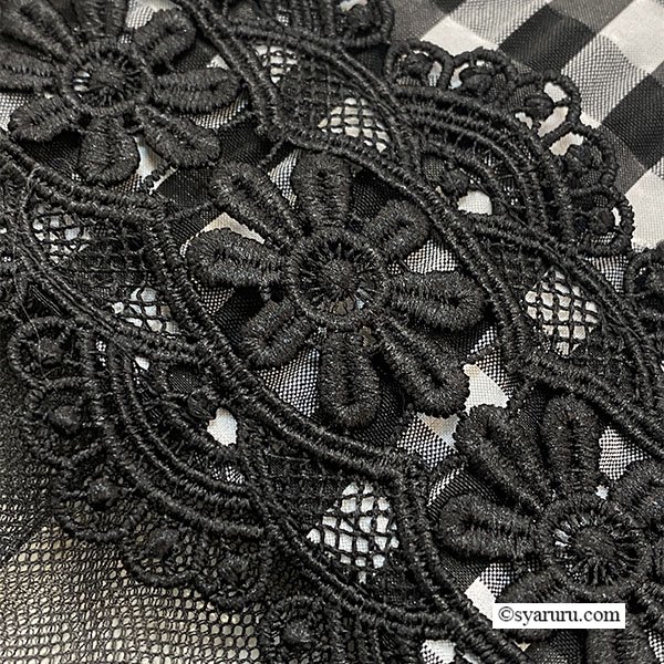 画像4: 【《新作》SuperBeauty クーポン1111(10%OFF)他　利用可】ギンガムチェック裾レースタックデザインスカート (4)