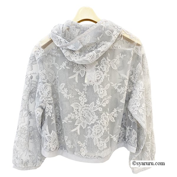 画像7: 【今週の追加《新作》SuperBeauty クーポン1111(10%OFF)他　利用可】レース花モチーフx刺繍入りジップアップジャケット (7)