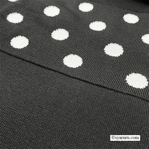 画像12: 【今週の追加SuperBeauty クーポン1111(10%OFF)他　利用可】水玉ジャガード編み切替ニットワンピース (12)