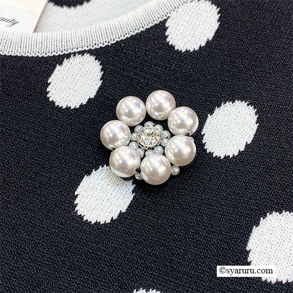 画像9: 【今週の追加SuperBeauty クーポン1111(10%OFF)他　利用可】水玉ジャガード編み切替ニットワンピース (9)