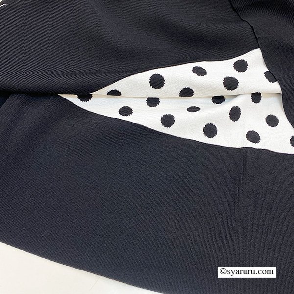 画像13: 【今週の追加SuperBeauty クーポン1111(10%OFF)他　利用可】水玉ジャガード編み切替ニットワンピース (13)