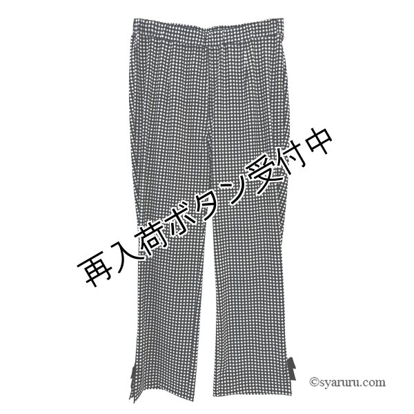 画像2: 【SALE 50％ 2026春夏SuperBeauty】リボンx花モチーフ付サイドスリットギンガムチェック素材パンツ (2)