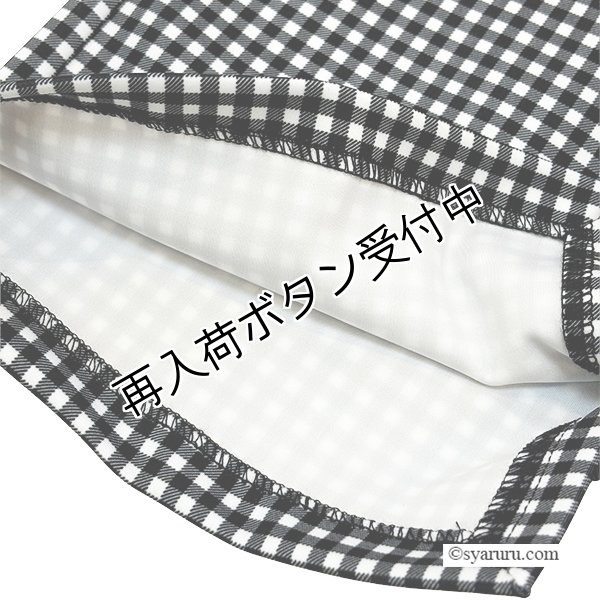 画像6: 【SALE 50％ 2026春夏SuperBeauty】リボンx花モチーフ付サイドスリットギンガムチェック素材パンツ (6)