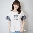 画像2: 【《新作》SuperBeauty クーポン1111(10%OFF)他　利用可】胸元刺繍袖ボーダー柄フリルTシャツ (2)