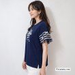 画像4: 【《新作》SuperBeauty クーポン1111(10%OFF)他　利用可】胸元刺繍袖ボーダー柄フリルTシャツ (4)