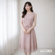 画像9: 【今週の追加《新作》SuperBeauty クーポン1111(10%OFF)他　利用可】デニム風転写プリント素材の裾レース使い ノースリーブワンピース (9)
