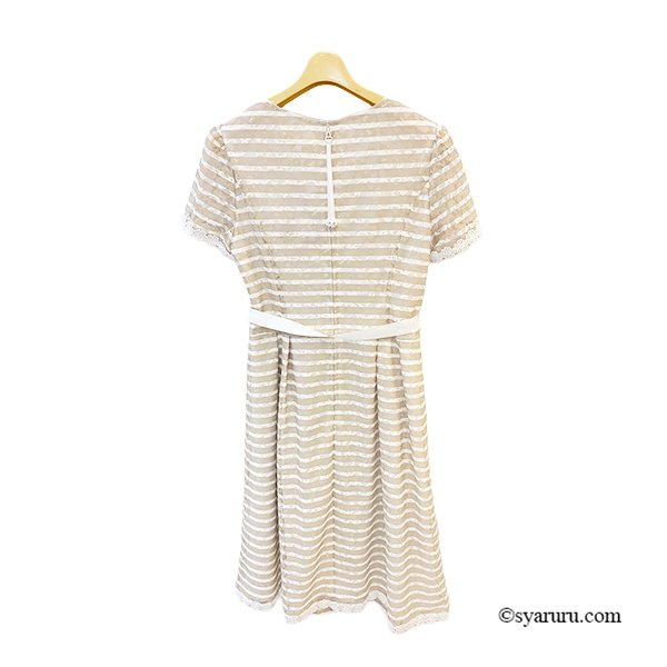 画像8: 【《新作》SuperBeauty クーポン1111(10%OFF)他　利用可】ボーダープリントレース素材半袖ワンピース (8)