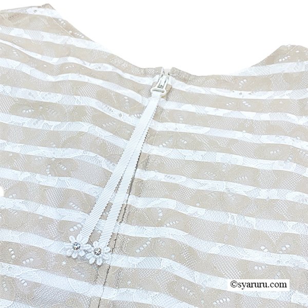 画像14: 【《新作》SuperBeauty クーポン1111(10%OFF)他　利用可】ボーダープリントレース素材半袖ワンピース (14)