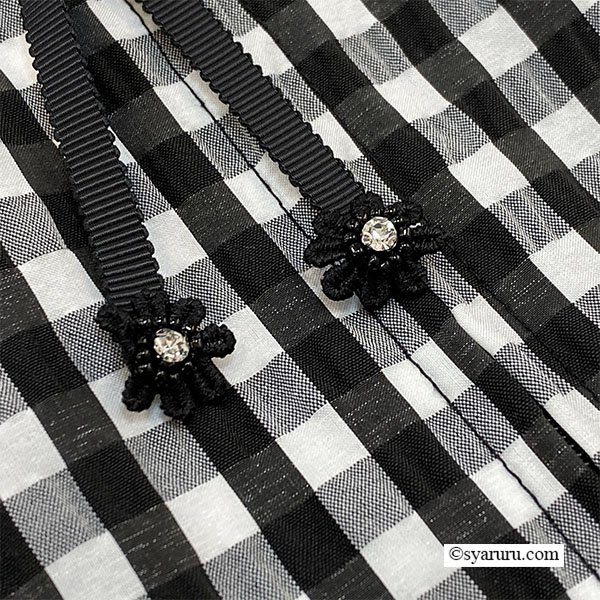 画像9: 【《新作》SuperBeauty クーポン1111(10%OFF)他　利用可】ギンガムチェック柄切替ワンピース (9)