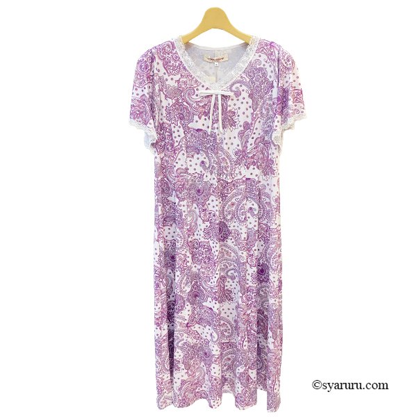 画像4: 【《新作》SuperBeauty クーポン1111(10%OFF)他　利用可】ペイズリー柄Vネックワンピース (4)