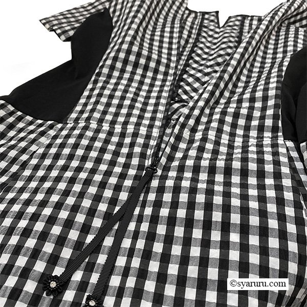 画像10: 【《新作》SuperBeauty クーポン1111(10%OFF)他　利用可】ギンガムチェック柄切替ワンピース (10)