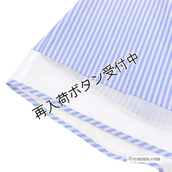 画像8: 【SALE 50％ 2026春夏SuperBeauty】胸元レースストライプ柄ショート丈ブラウス《送料220円代引は通常送料》 (8)