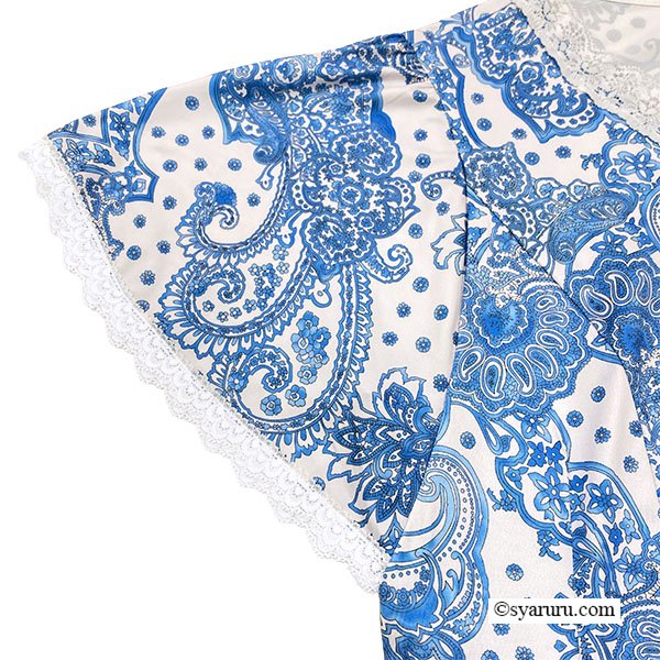 画像9: 【《新作》SuperBeauty クーポン1111(10%OFF)他　利用可】ペイズリー柄Vネックワンピース (9)