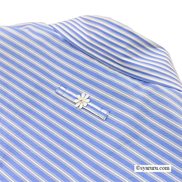 画像9: 【《新作》SuperBeauty クーポン1111(10%OFF)他　利用可】胸元レースストライプ柄ショート丈ブラウス (9)