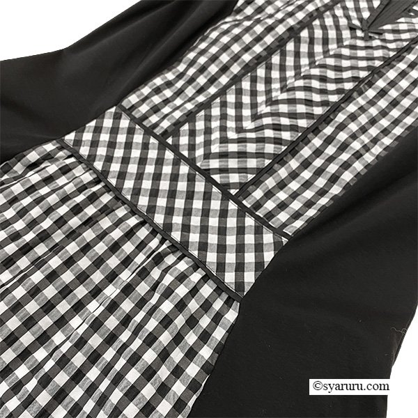 画像6: 【《新作》SuperBeauty クーポン1111(10%OFF)他　利用可】ギンガムチェック柄切替ワンピース (6)