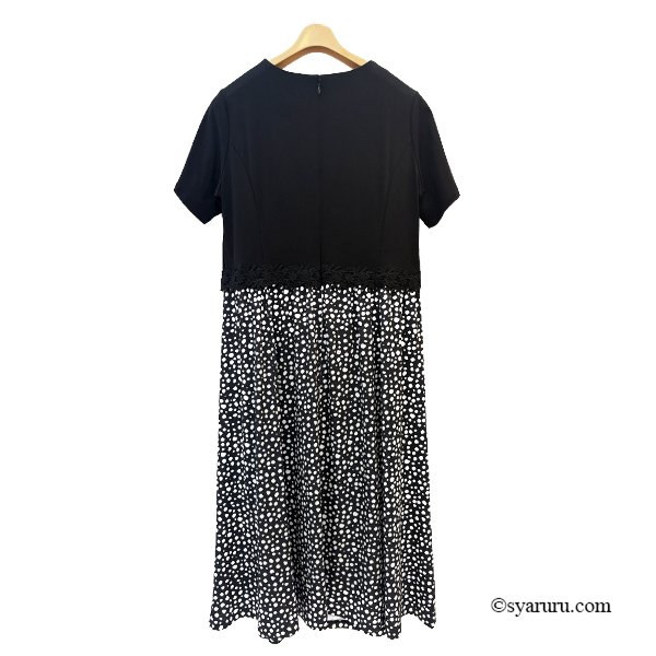 画像4: 【《新作》SuperBeauty クーポン1111(10%OFF)他　利用可】ウェストレース使い水玉切替ワンピース (4)