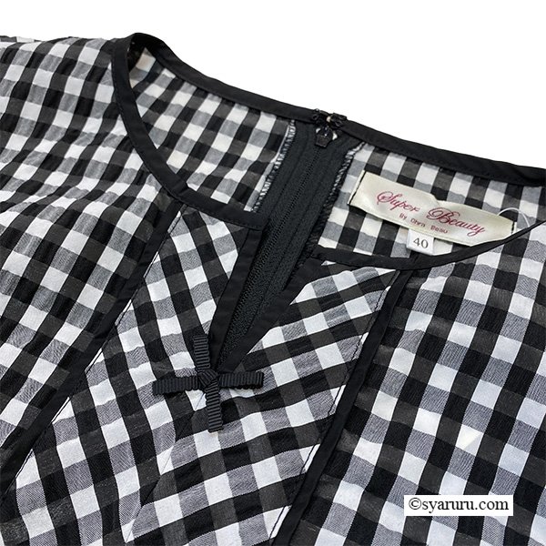 画像4: 【《新作》SuperBeauty クーポン1111(10%OFF)他　利用可】ギンガムチェック柄切替ワンピース (4)