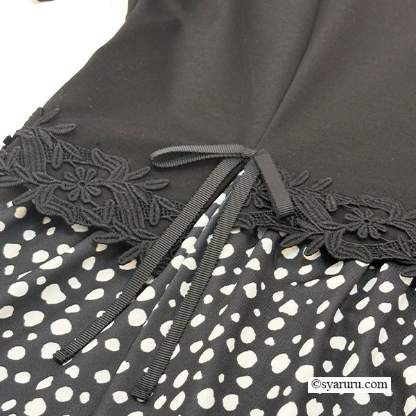 画像8: 【《新作》SuperBeauty クーポン1111(10%OFF)他　利用可】ウェストレース使い水玉切替ワンピース (8)